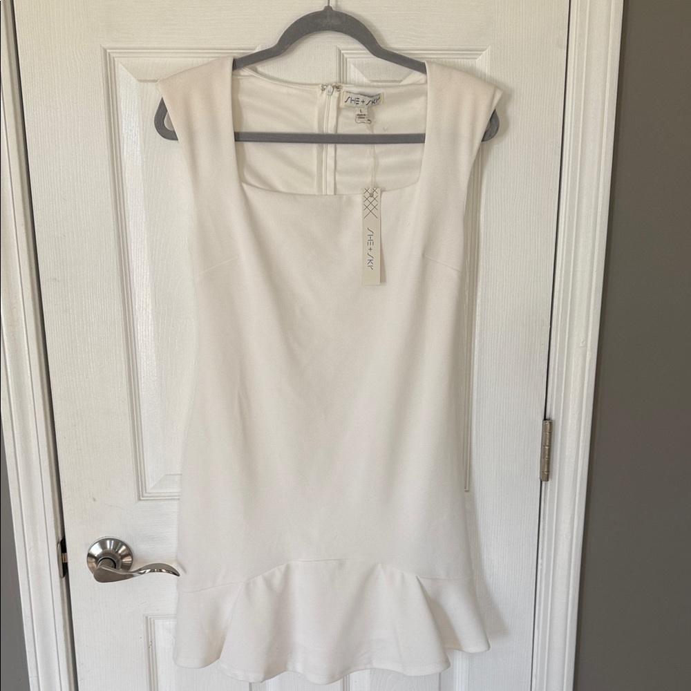 She + Sky White Mini Dress
